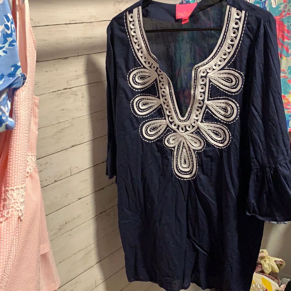 XL navy tunic or cover up